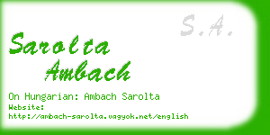 sarolta ambach business card